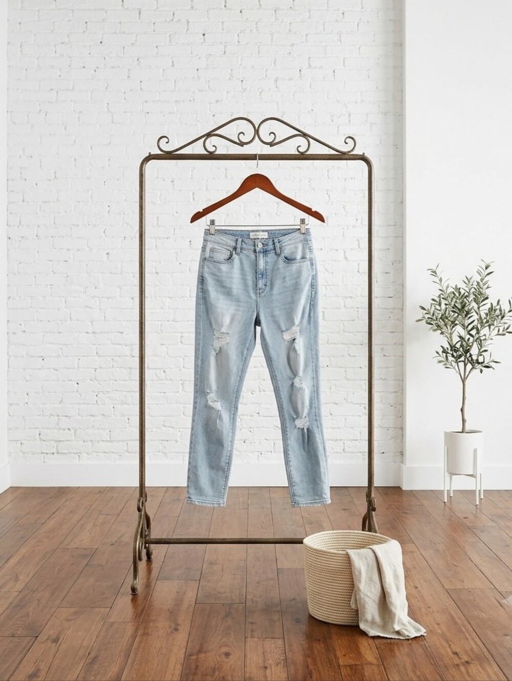 Cello Light Blue Distressed Boyfriend Jeans